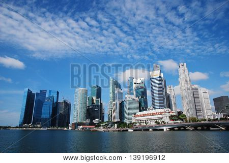 Singapore - July 16, 2016: The central business district and landmark of Singapore.