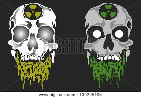 Vector illustration of skull danger toxic face
