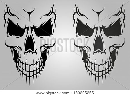 Vector illustration of skull dirty graphic art