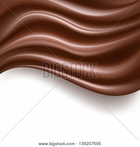 creamy chocolate abstract sweet food background on white. vector