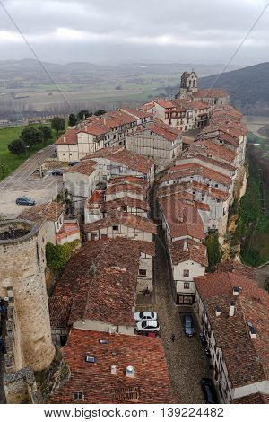 Spain burgos frias view from the castle tower in Europe