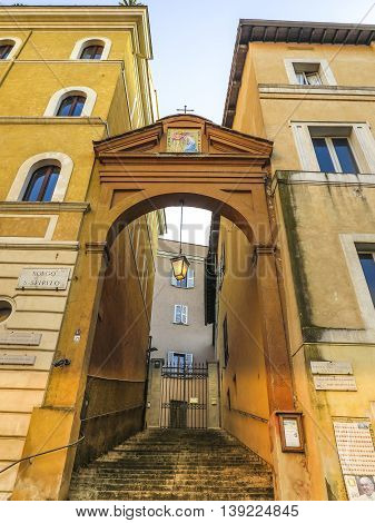 Old Stairs In The Exterritorial Zone In The Vatican