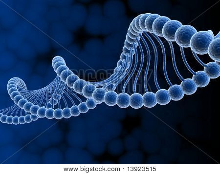 Digital illustration of dna structure in 3d on COLOR background	