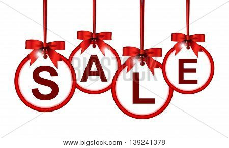 sale icon hinging with ribbon for you design