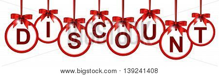 discount icon with ribbon hanging for you design