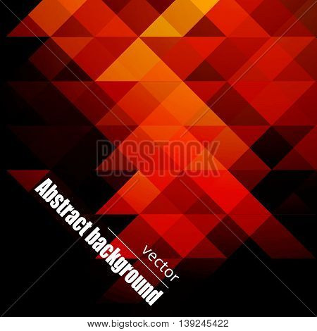 Vector illustration abstract background. Red background with black triangles.