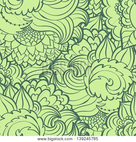 Hand painted watercolor vector flowerseamless pattern background