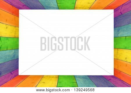 multicilored frame on the white background in the middle blank