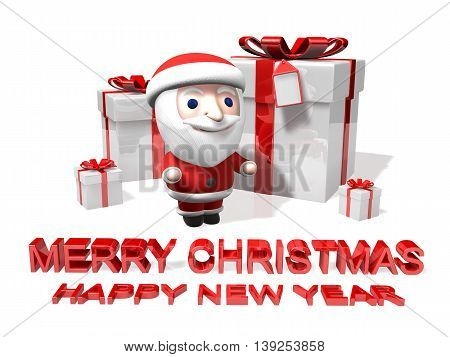 the christmas 3d party on white background
