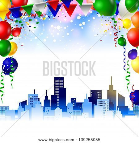 Birthday card with colorful balloons for you design
