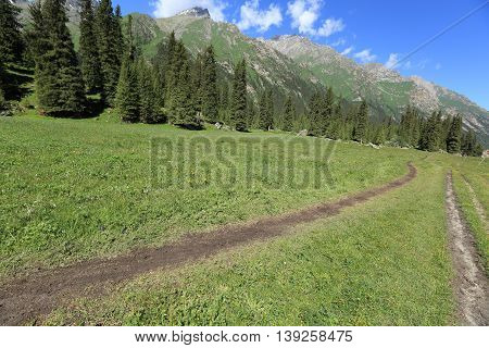 closeup of beautiful mountain landscape in xinjiang china