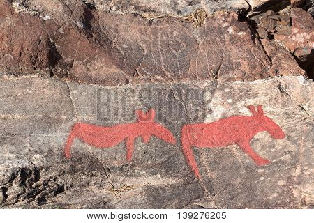 Ancient Rock Paintings In Naesaaker Ins Sweden