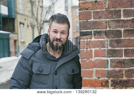 A Gorgeous young man looking outdoors in winter season