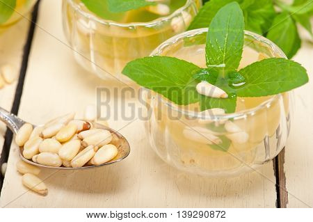 Arab Traditional Mint And Pine Nuts Tea