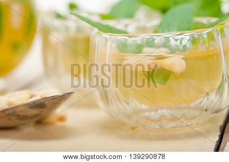 Arab Traditional Mint And Pine Nuts Tea