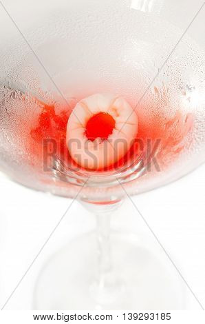 Lychee Martini Cocktail  Isolated On White Background