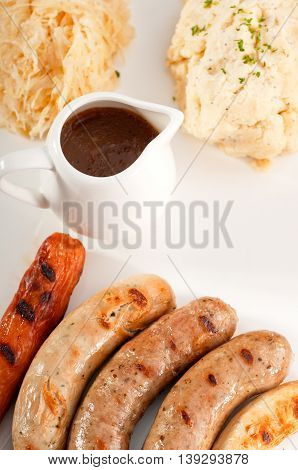 Selection Of All Main Type Of German Wurstel Saussages