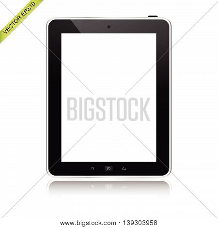 The isolated tablet computer on white color background