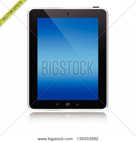 The isolated tablet computer on white color background