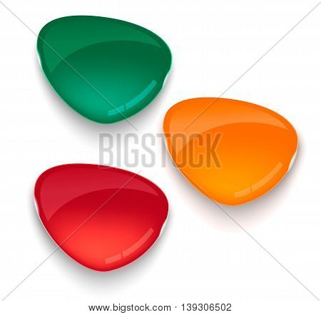 Set of colored glass buttons for web interface. Web elements. Web site. Vector illustration.
