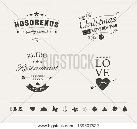Retro Vintage Insignia or Logotype. Vector illustration.