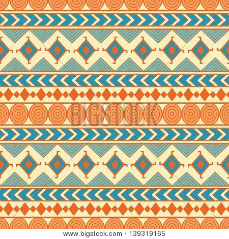 Tribal seamless vector pattern. Ethnic abstract geometric background. Reapiting ornament in ethno style for wallpaper wrapping paper scrapbooking or textile design.