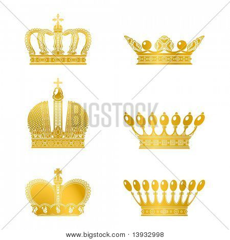 Uppsättning av kronor, vektor