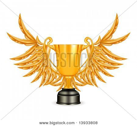 Bronze Trophy in Flügel, Vektor