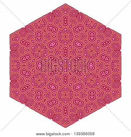 Ornamental Pink Pattern Isolated on White Background