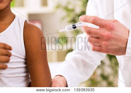 Vaccine to prevent healthy concept close up