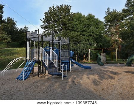 Children's playground colored in with gaming elements