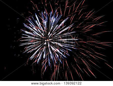 The sky is filled with fireworks on the 4th of July 2015