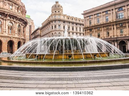 Piazza De Ferrari In Genoa Hdr