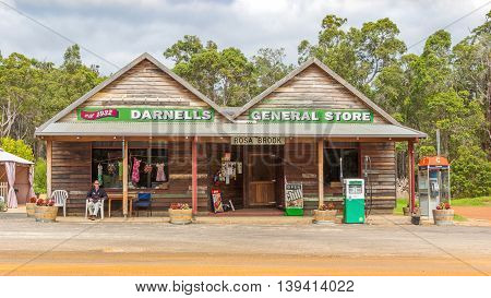 ROSA BROOK AUSTRALIA - APRIL 5 2016: A general store in Rosa Brook in the Margaret River area of Western Australia is a reminder of the past.
