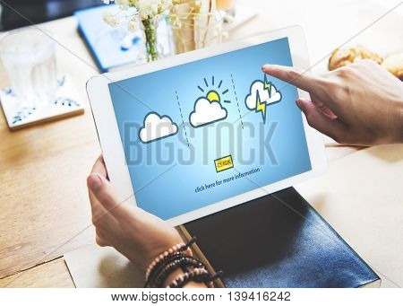 Weather Report Forecast Cloudy Clear Blustery Concept