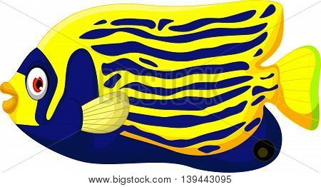 funny Angelfish cartoon swimming for you design