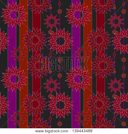 Cute unusual seamless geometric stras pattern in dark red colors