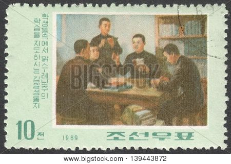 MOSCOW RUSSIA - CIRCA FEBRUARY 2016: a post stamp printed in the NORTH KOREA the series 