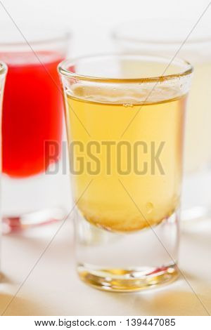 Glasses with alcoholic drink 