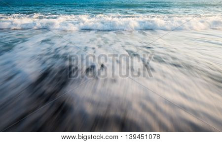 Sea waves water long exposure creating a nice soft milky water background