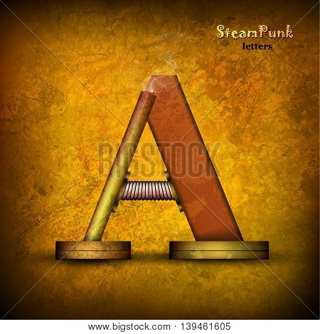 Steam punk alphabet letter for your design. Vector illustration.