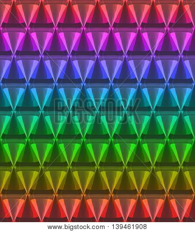 3D Crystal Cone Pattern Color