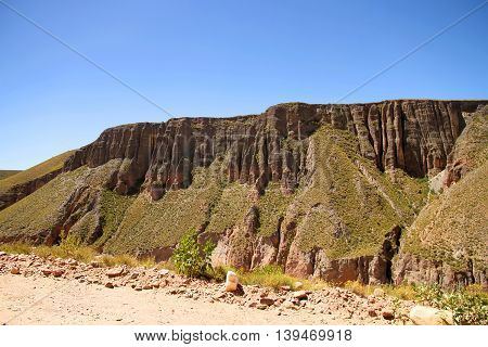 Landscape in the heights of Jujuy Argentina South america.