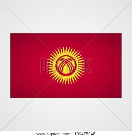 Kyrgyzstan flag on a gray background. Vector illustration