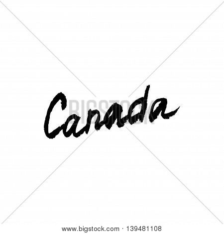 Canada lettering logo with element isolated. Hand drawn vector.