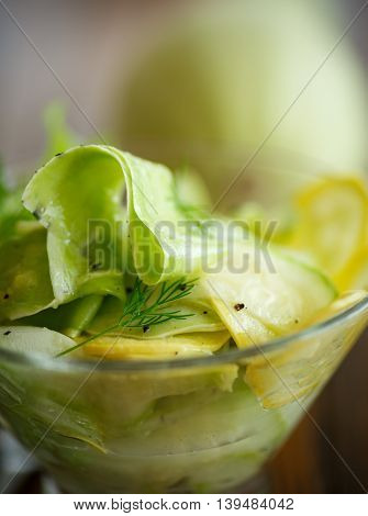 salad of marinated zucchini in spices with herbs