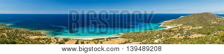 Holidaymakers And Turquoise Mediterranean At Bodri Beach In Corsica