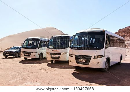 Touristic Buses In Desert