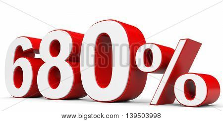 Discount 680 percent on white background. 3D illustration.