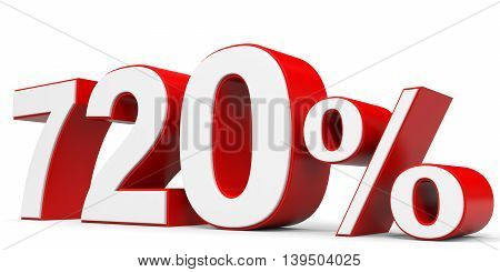 Discount 720 percent on white background. 3D illustration.
